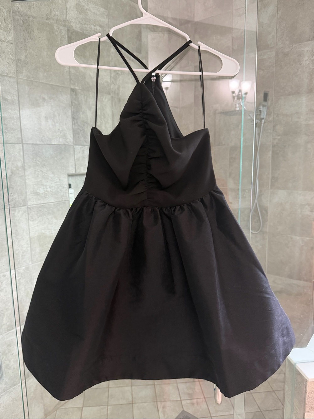 Likely Black Satin Party Dress